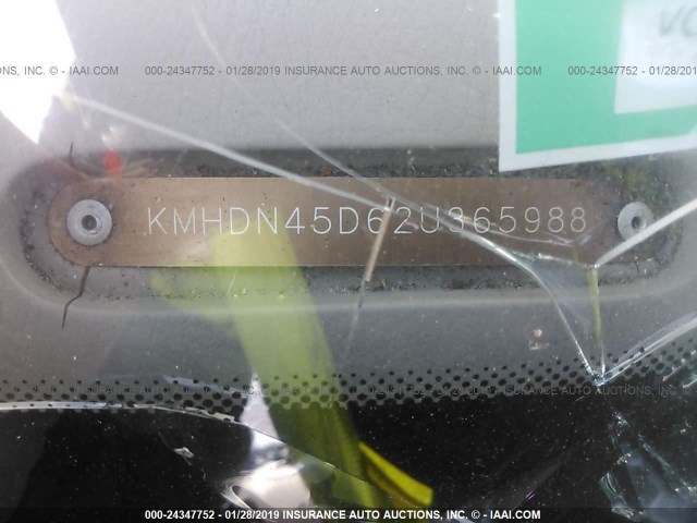 KMHDN45D62U365988 - 2002 HYUNDAI ELANTRA GLS/GT GOLD photo 9