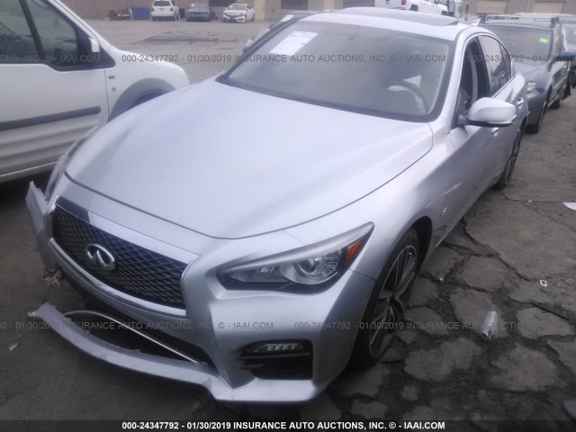 JN1BV7ARXEM699480 - 2014 INFINITI Q50 PREMIUM/SPORT SILVER photo 2