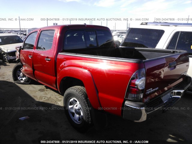 5TFJX4GN1BX004061 - 2011 TOYOTA TACOMA DOUBLE CAB RED photo 3