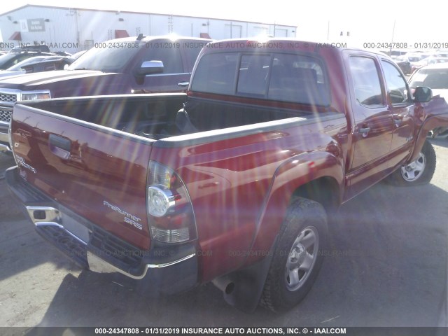5TFJX4GN1BX004061 - 2011 TOYOTA TACOMA DOUBLE CAB RED photo 4