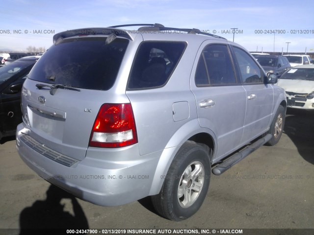 KNDJD733165633528 - 2006 KIA SORENTO EX/LX SILVER photo 4