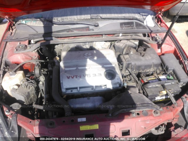 4T1CA30P64U017629 - 2004 TOYOTA CAMRY SOLARA SE/SLE RED photo 10