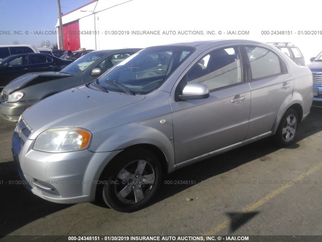 KL1TD56668B013272 - 2008 CHEVROLET AVEO LS SILVER photo 2