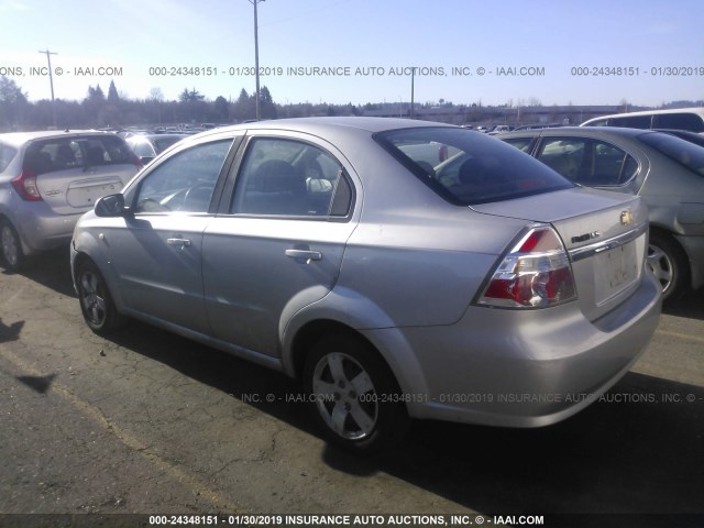 KL1TD56668B013272 - 2008 CHEVROLET AVEO LS SILVER photo 3