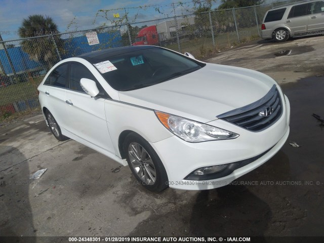 5NPEC4AC7EH921963 - 2014 HYUNDAI SONATA SE/LIMITED WHITE photo 1