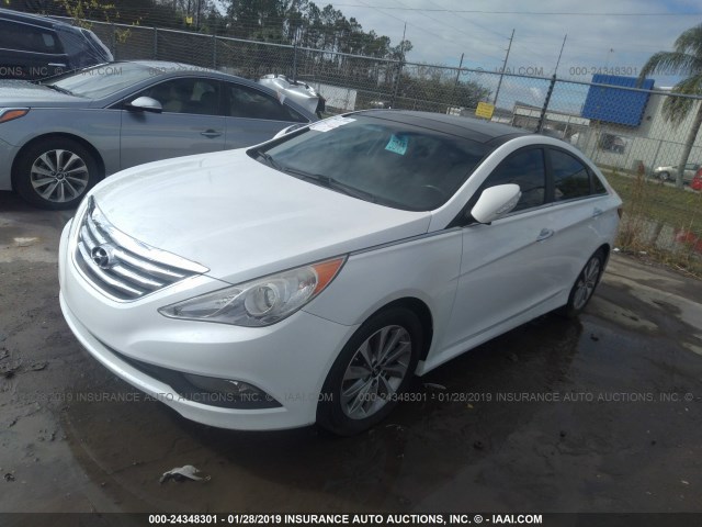 5NPEC4AC7EH921963 - 2014 HYUNDAI SONATA SE/LIMITED WHITE photo 2