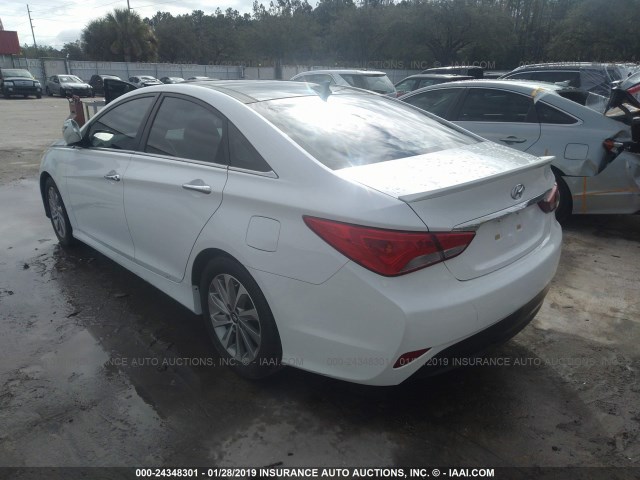 5NPEC4AC7EH921963 - 2014 HYUNDAI SONATA SE/LIMITED WHITE photo 3