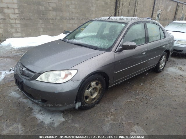 JHMES96665S020795 - 2005 HONDA CIVIC HYBRID GRAY photo 2