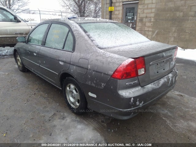 JHMES96665S020795 - 2005 HONDA CIVIC HYBRID GRAY photo 3