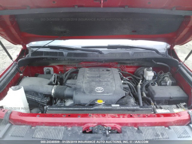 5TFUY5F12EX335928 - 2014 TOYOTA TUNDRA DOUBLE CAB SR/SR5 RED photo 10