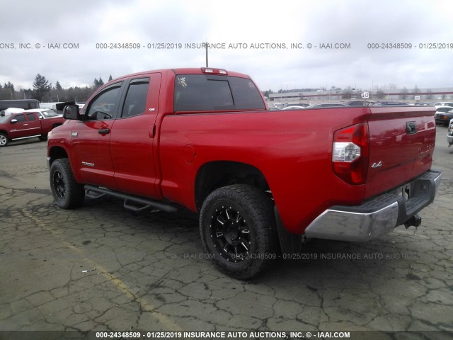 5TFUY5F12EX335928 - 2014 TOYOTA TUNDRA DOUBLE CAB SR/SR5 RED photo 3