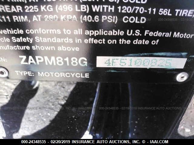 ZAPM818G4F5100825 - 2015 VESPA SPRINT 150 3V BLACK photo 10