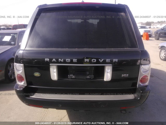 SALMF15417A240074 - 2007 LAND ROVER RANGE ROVER HSE BLACK photo 6