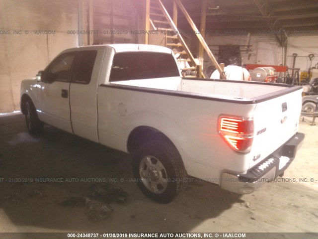 1FTEX1CMXBFB02184 - 2011 FORD F150 SUPER CAB WHITE photo 3