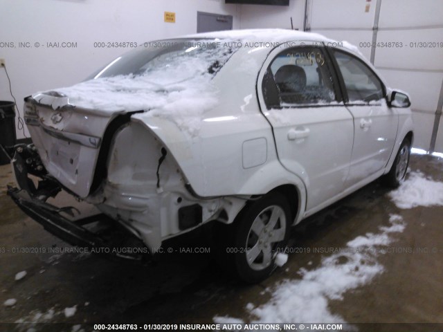 KL1TD5DE1BB204583 - 2011 CHEVROLET AVEO WHITE photo 4