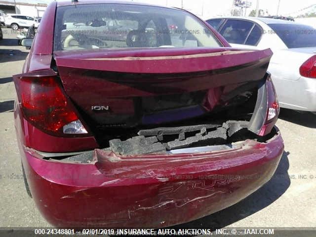 1G8AL55F57Z183093 - 2007 SATURN ION LEVEL 3 MAROON photo 6