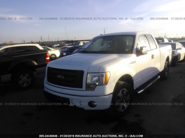 1FTFX1CF6DKG02536 - 2013 FORD F150 SUPER CAB WHITE photo 2