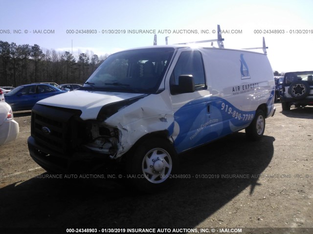 1FTNE1EW8EDA39705 - 2014 FORD ECONOLINE E150 VAN WHITE photo 2