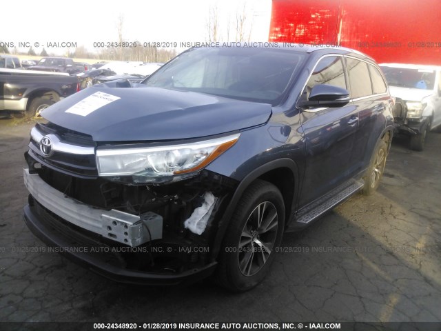 5TDKKRFH7GS127369 - 2016 TOYOTA HIGHLANDER XLE ლურჯი ფოტო 2