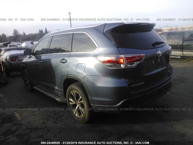 5TDKKRFH7GS127369 - 2016 TOYOTA HIGHLANDER XLE ლურჯი ფოტო 3