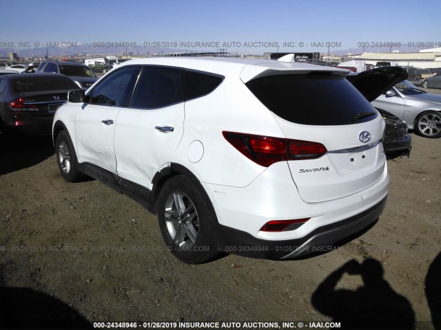 5NMZTDLB4HH042475 - 2017 HYUNDAI SANTA FE SPORT  WHITE photo 3