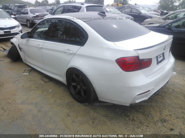 WBS3C9C55FP805775 - 2015 BMW M3 WHITE photo 3