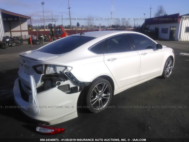 3FA6P0D95DR267483 - 2013 FORD FUSION TITANIUM WHITE photo 4