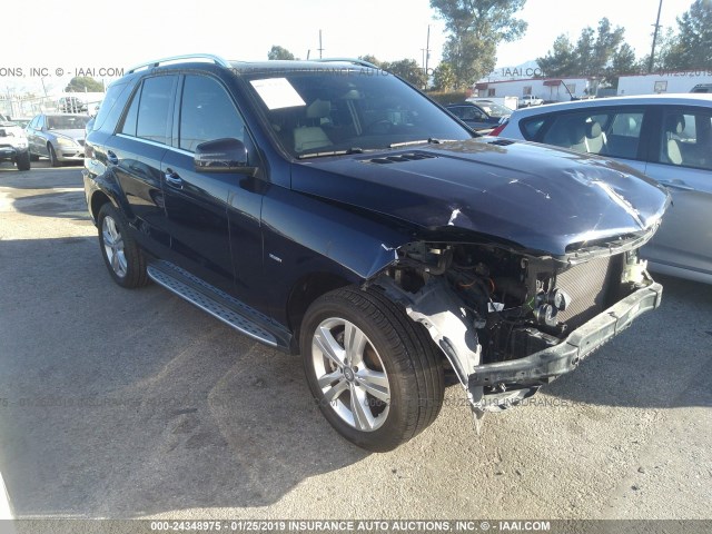 4JGDA2EB0CA077451 - 2012 MERCEDES-BENZ ML 350 BLUETEC BLUE photo 1