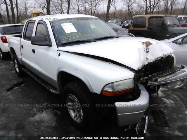 1D7HG48Z33S127512 - 2003 DODGE DAKOTA QUAD SLT WHITE photo 1