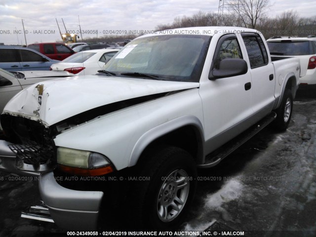 1D7HG48Z33S127512 - 2003 DODGE DAKOTA QUAD SLT WHITE photo 2