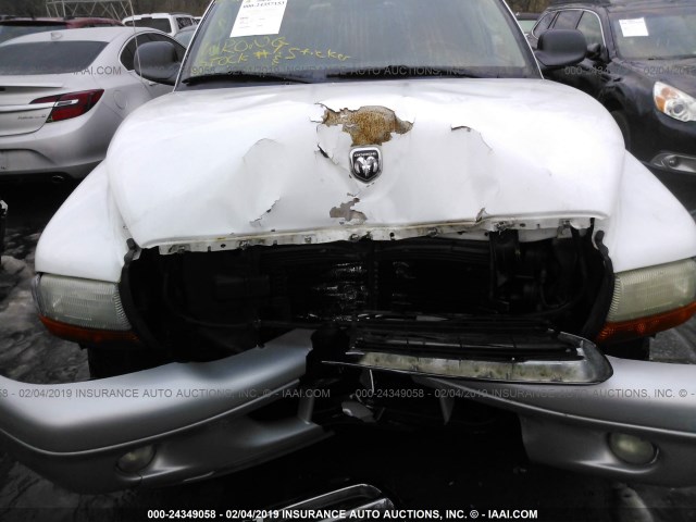 1D7HG48Z33S127512 - 2003 DODGE DAKOTA QUAD SLT WHITE photo 6