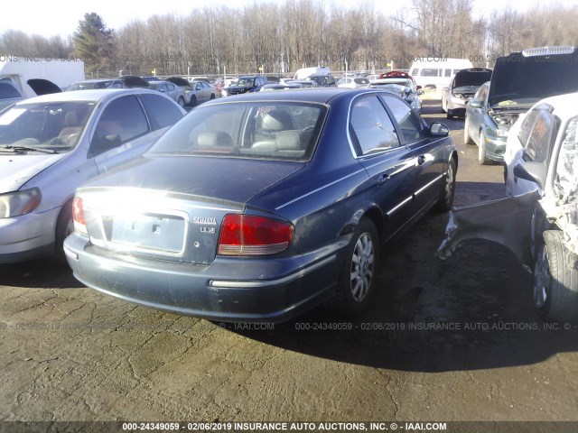 KMHWF35H62A518146 - 2002 HYUNDAI SONATA GLS/LX BLUE photo 4