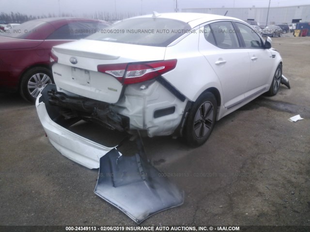 KNAGM4AD6D5043534 - 2013 KIA OPTIMA HYBRID WHITE photo 4