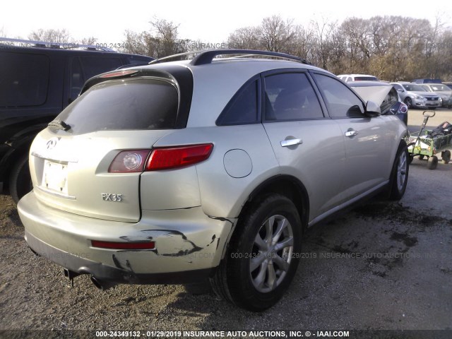 JNRAS08U36X103824 - 2006 INFINITI FX35 BEIGE photo 4