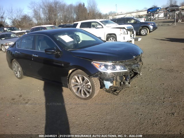 1HGCR2F56HA100466 - 2017 HONDA ACCORD SPORT BLUE photo 1