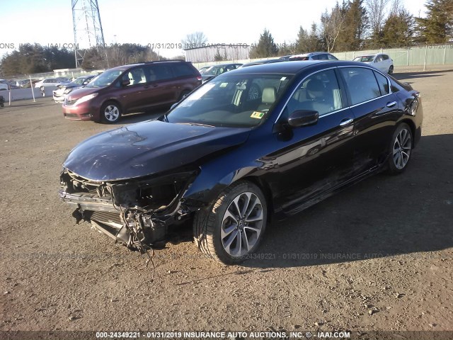 1HGCR2F56HA100466 - 2017 HONDA ACCORD SPORT BLUE photo 2