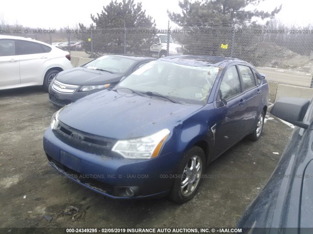 1FAHP35N08W236652 - 2008 FORD FOCUS SE/SEL/SES BLUE photo 2