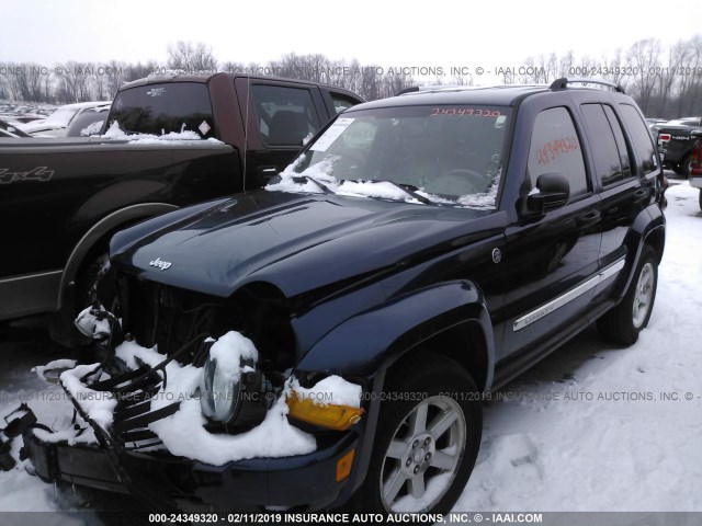 1J4GL58K46W242444 - 2006 JEEP LIBERTY LIMITED BLUE photo 2