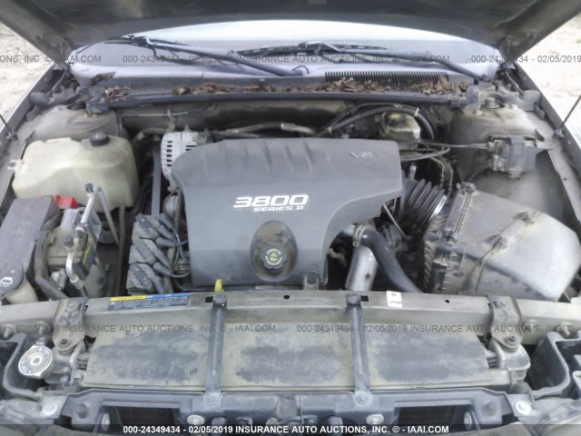 1G2HY54K024236510 - 2002 PONTIAC BONNEVILLE SLE GRAY photo 10