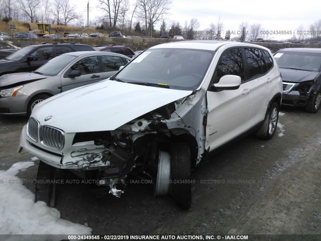 5UXWX9C53E0D20682 - 2014 BMW X3 XDRIVE28I WHITE photo 2