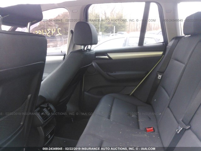 5UXWX9C53E0D20682 - 2014 BMW X3 XDRIVE28I WHITE photo 8