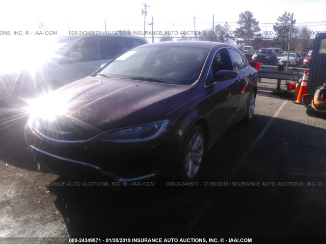 1C3CCCAB1GN115133 - 2016 CHRYSLER 200 LIMITED BURGUNDY photo 2