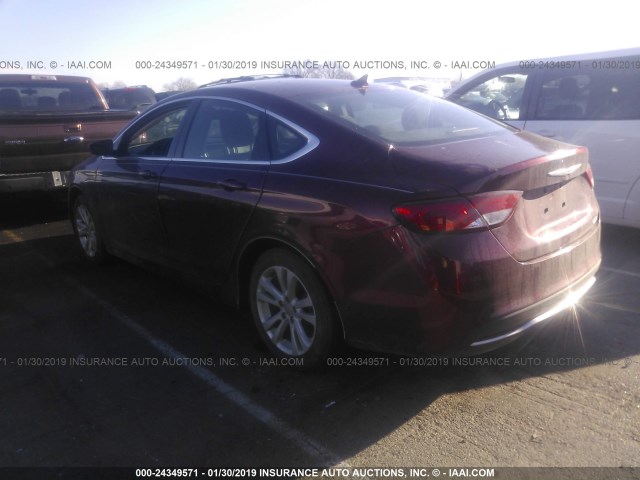 1C3CCCAB1GN115133 - 2016 CHRYSLER 200 LIMITED BURGUNDY photo 3