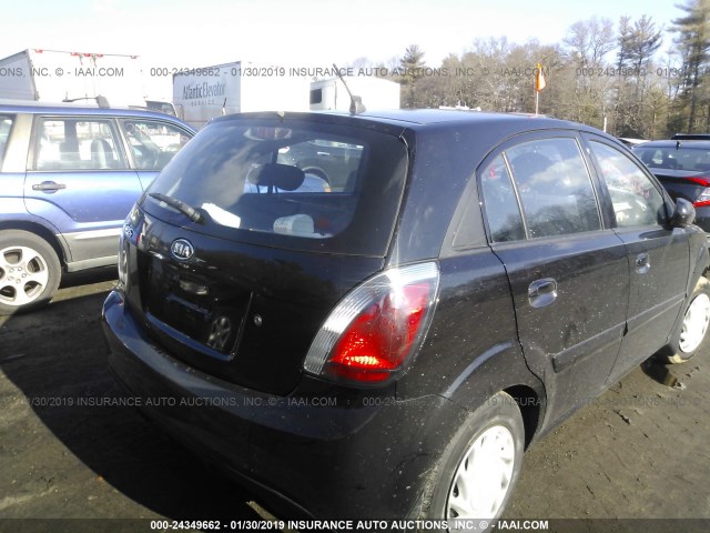 KNADH5B33A6683466 - 2010 KIA RIO LX/SX BLACK photo 4