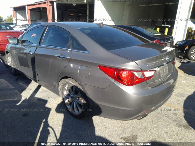 5NPEC4AC1DH652129 - 2013 HYUNDAI SONATA SE/LIMITED GRAY photo 3