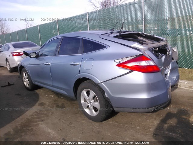 5J6TF1H39AL004302 - 2010 HONDA ACCORD CROSSTOUR EX Light Blue photo 3