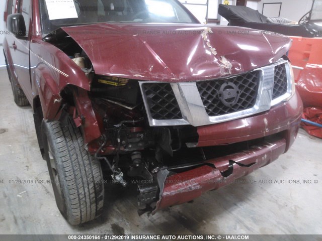 5N1AR18U36C667722 - 2006 NISSAN PATHFINDER LE/SE/XE MAROON photo 6