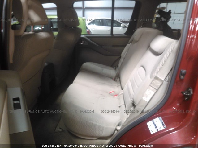 5N1AR18U36C667722 - 2006 NISSAN PATHFINDER LE/SE/XE MAROON photo 8