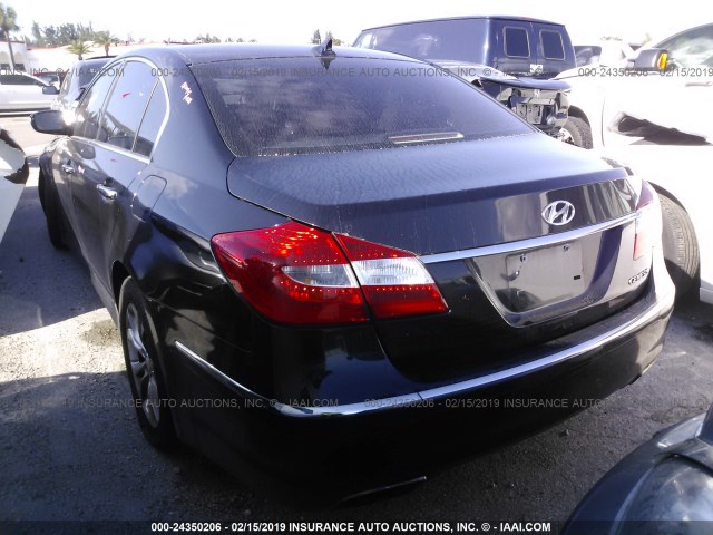 KMHGC4DD3CU184742 - 2012 HYUNDAI GENESIS 3.8L BLACK photo 3