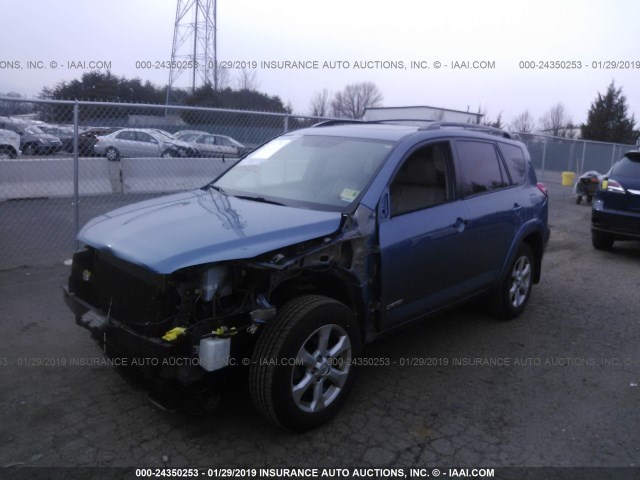 2T3DK4DV7AW028366 - 2010 TOYOTA RAV4 LIMITED BLUE photo 2